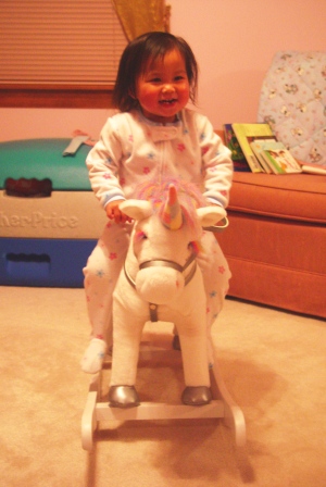 Kasen on her rocking horse